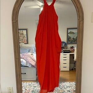 Elegant orange/Red Maxi Dress